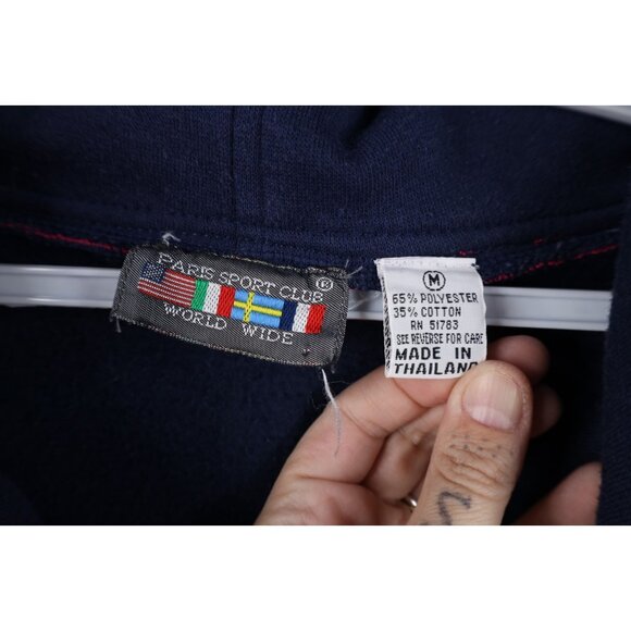 Vintage 90s Streetwear Womens Medium Faded Baggy Fit Paris Hoodie Sweatshirt - Picture 9 of 16